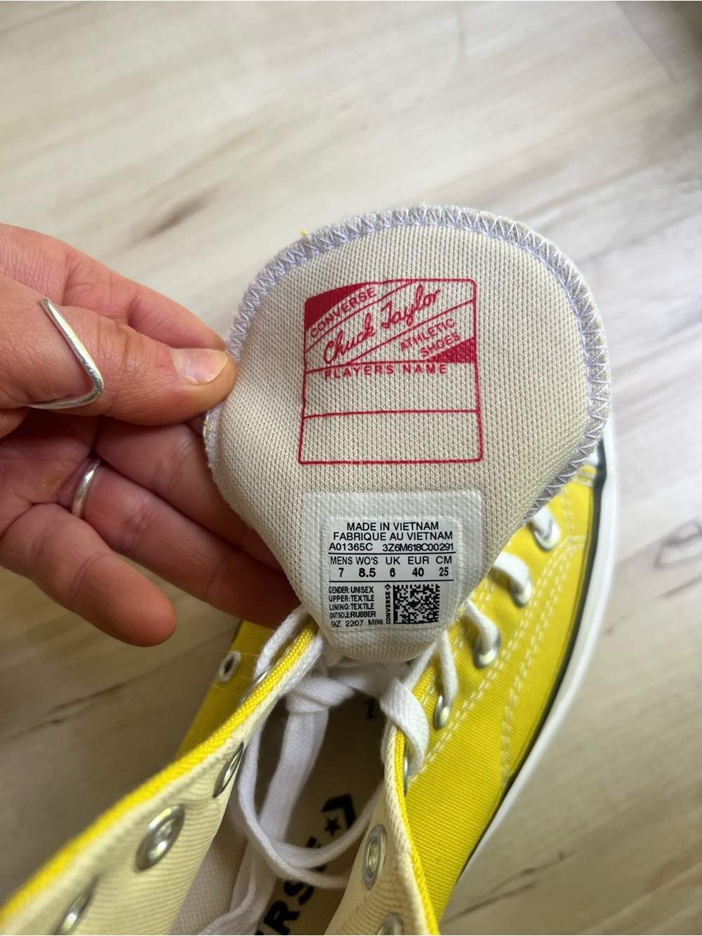 NEW. ONLY TRIED ON. Converse Yellow High-Top Platform Sneakers - Picture 9 of 11